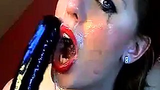 Big Dildo Blowjob by Aurelie on Webcam