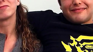 Teen Jenny with glasses gets fucked by a big black cock while her boyfriend watches