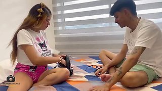 Pregnant Latina Stepsister Gabriela Wish Gives Blowjob and Fucking in HD Sex Video