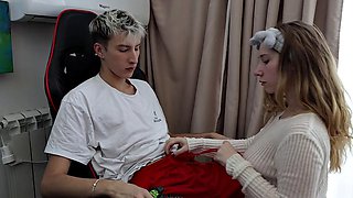 A guy with a big dick fucked a cute slut and cummed on her face