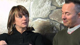 Simple German housewife invited to have sex on the street