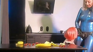 Romantic Sexual BDSM Morning of 2 Lesbian Girls in Latex Rubber