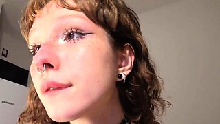 Tattooed Alt Girl Teases in Lingerie Webcam Show Part 4