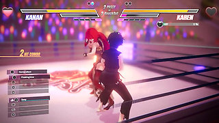 Lesbian Battle BDSM Hentai Game Ep.2 Lesbian Tomboy Defeated Had to Squirt Non Stop on a Bondage Device!