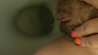 MILF Pee Close up View in the Toilet From Hairy Pussy