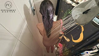 6.7 Tall Amazon Shower Routine POV Overhead Giantess Goddess