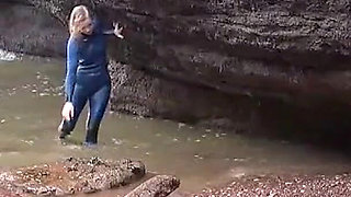 Salty Wetsuit Toe Sucking Slut