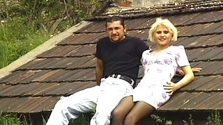 Blonde Amateur Takes Cock on Outdoor Roof