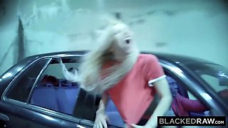 Petite Blonde Teen Gags on Massive BBC