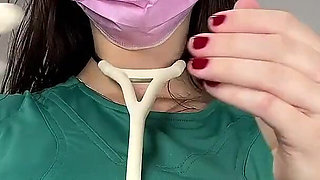 POV Professional Physical Exam in Green Scrubs