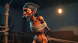Frail African Girl Bound - Desperate & Craving Cock Deep Inside
