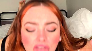 Busty amateur redhead is picked up at mall