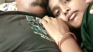 Big brother and stepsister Romance on her bed