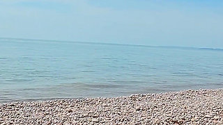 Super Stacked Married British MILF Cheats on Nudist Beach!
