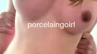 Porcelaingoirl Standing Doggy In The Bathroom