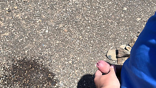 Shameless girl helps the guy to pee outdoor compilation