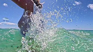 Wet White T-shirt Swimming Underwater