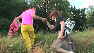 Thick Redhead Granny Loves Cum on Her Massive Tits