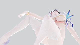 mmd Brilliant Marionette Black and White Erotic Fun Nun Meat Urinal Lewd Pattern Thong White Tiger Pussy