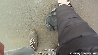 Fucking glasses - med schoolgirl likes hard knob