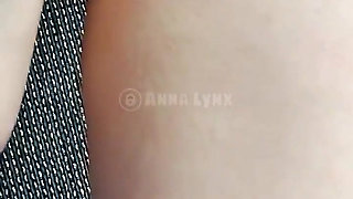Redhead Fucks a Dildo, Wearing Stockings
