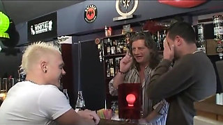 Mature cock in sexy big boobs blonde babe...orgy party in the pub