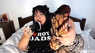Seductive ASMR roleplay with EmmaTASMR featuring messy wet licking and sloppy oral