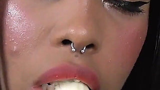 Ebony teen banana eating!