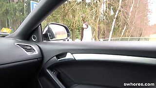 Nasty Street Slut Tasting Fresh Cum by Swhores