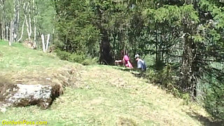 German threesome outdoor fuck