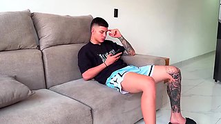 Playful latina doesn't mind fucking with her big cock stepbrother