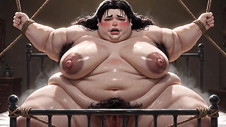 Obese BBW Tied on Bed - Extremely Horny & Needs Cum in Her Pussy