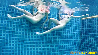 EuroSexDiary two european girls get facial fucked in pool by big dick