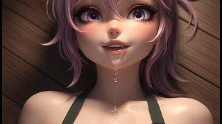 Hot sexy tiny barista is waiting for her customer, mastubrating