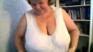 Big Beautiful Mature Nancy Plays with Her Big Tits on Webcam