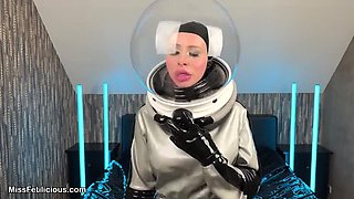Miss_Fetilicious Astronaut Breath Play in Space – Latex Catsuit & Mask Solo