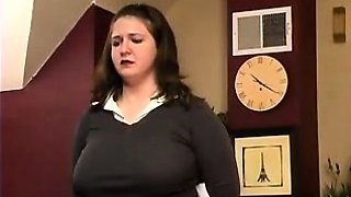 Teen floozy in a fetish schoolgirl uniform