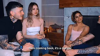 Swinger party among friends. hard and a lot in their faces