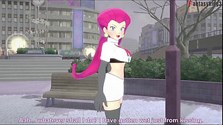 Jessie Rocket blowjob on the park - Poketmonster