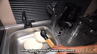 A busty MILF cheats on her husband, but her brother-in-law wants a taste of her pussy too