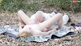 Graceful Guy at outdoor public sex movie