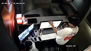 Naughty amateur Korean babe sucking cock on hidden cam