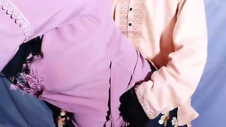 Muslim Hijabi Gorgeous Housewife Pulverizing with Neighbor - With Clear Bangla Audio