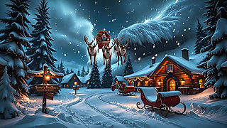 AI CARTOON - Mrs. Claus wants to taste a young cock while Santa Claus distributes the presents