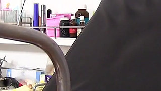 Mature gyno- freaky gyno doctor operates cam in his surgery to record patients