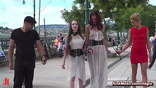 Slaves soaked with water in public