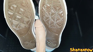 Trapped in the Elevator Converse Sneakers Shoejob Footjob