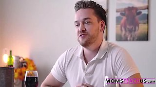Step Mom Reagan Foxx Dirty Talks Step Son at Dinner Table - Family Taboo Threesome