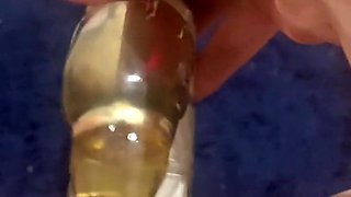Wifey strokes on shower floor while hubby hoovers outside