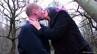Cum Slut Wife Amy Johnson Sucks off Her Husband in the Woods